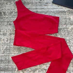 Urban Outfitters Red crop top that ties on side, one shoulder